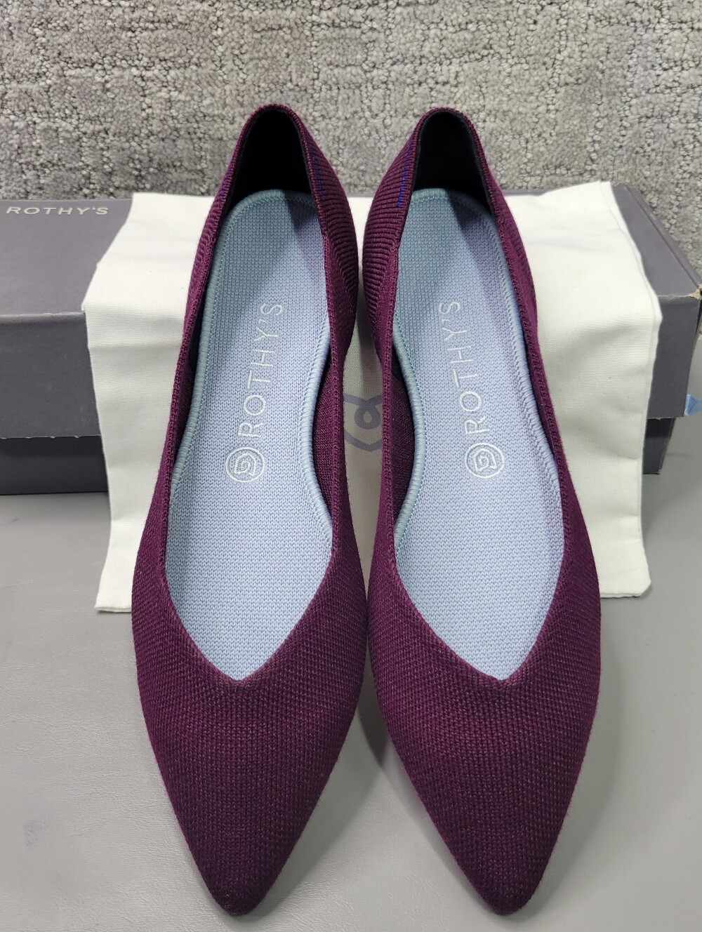ROTHY'S The Merino Aubergine Pointed Shoes Women's Size US 7, 9.5, 11.5 RETIRED - Picture 3 of 10